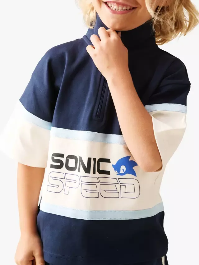 Детская футболка-поло Kids' x Sonic Blocked, темно-синяя Angel & Rocket — фото 4