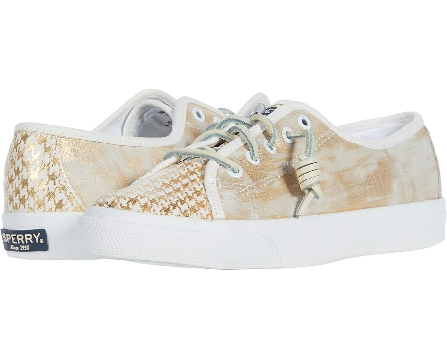 

Кроссовки Sperry Seacoast Houndstooth, цвет White/Gold