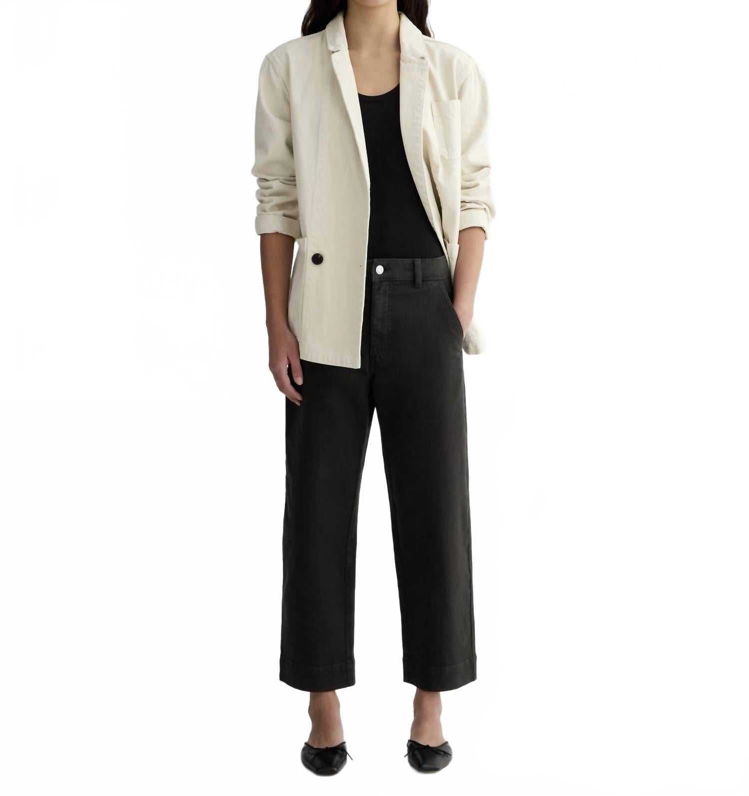 

Женские органические прямые брюки черные Everlane