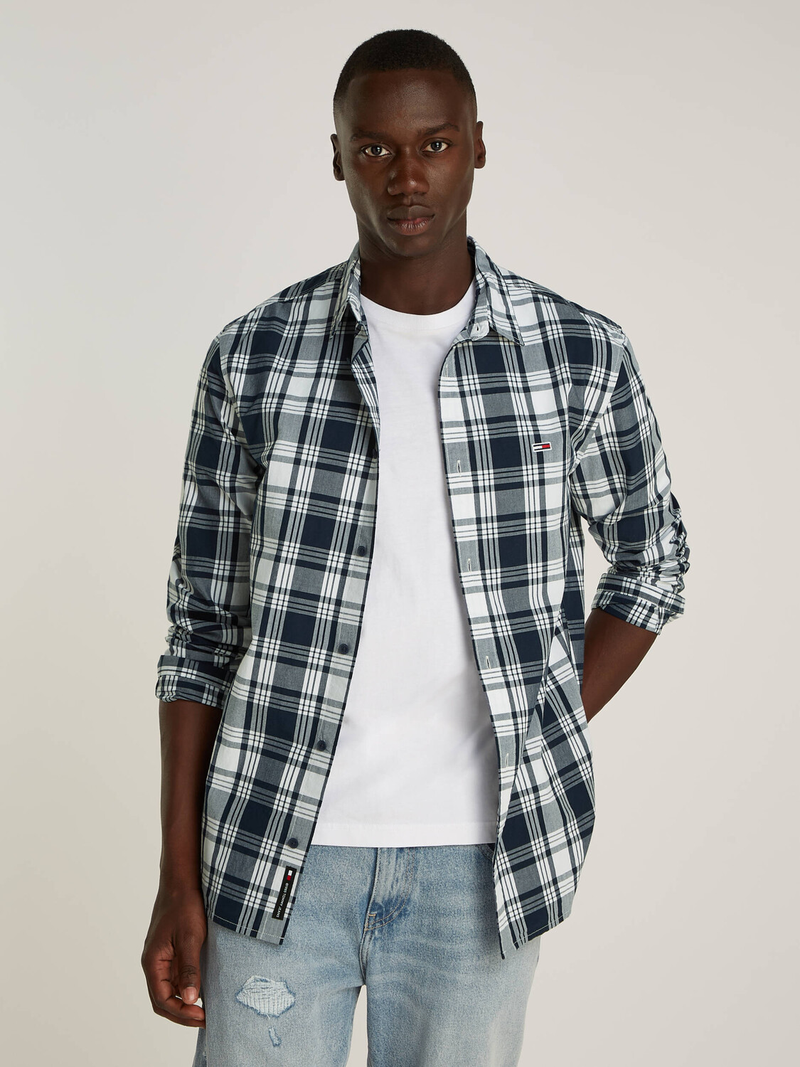

Рубашка Tommy Jeans Regular Fit, темно-синий