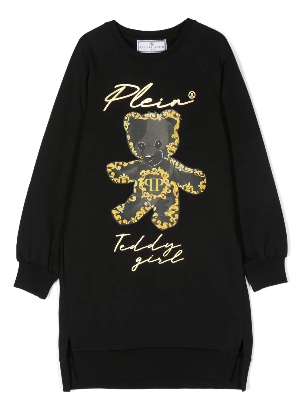 

Платье-джемпер с графичным принтом Philipp Plein Junior, черный