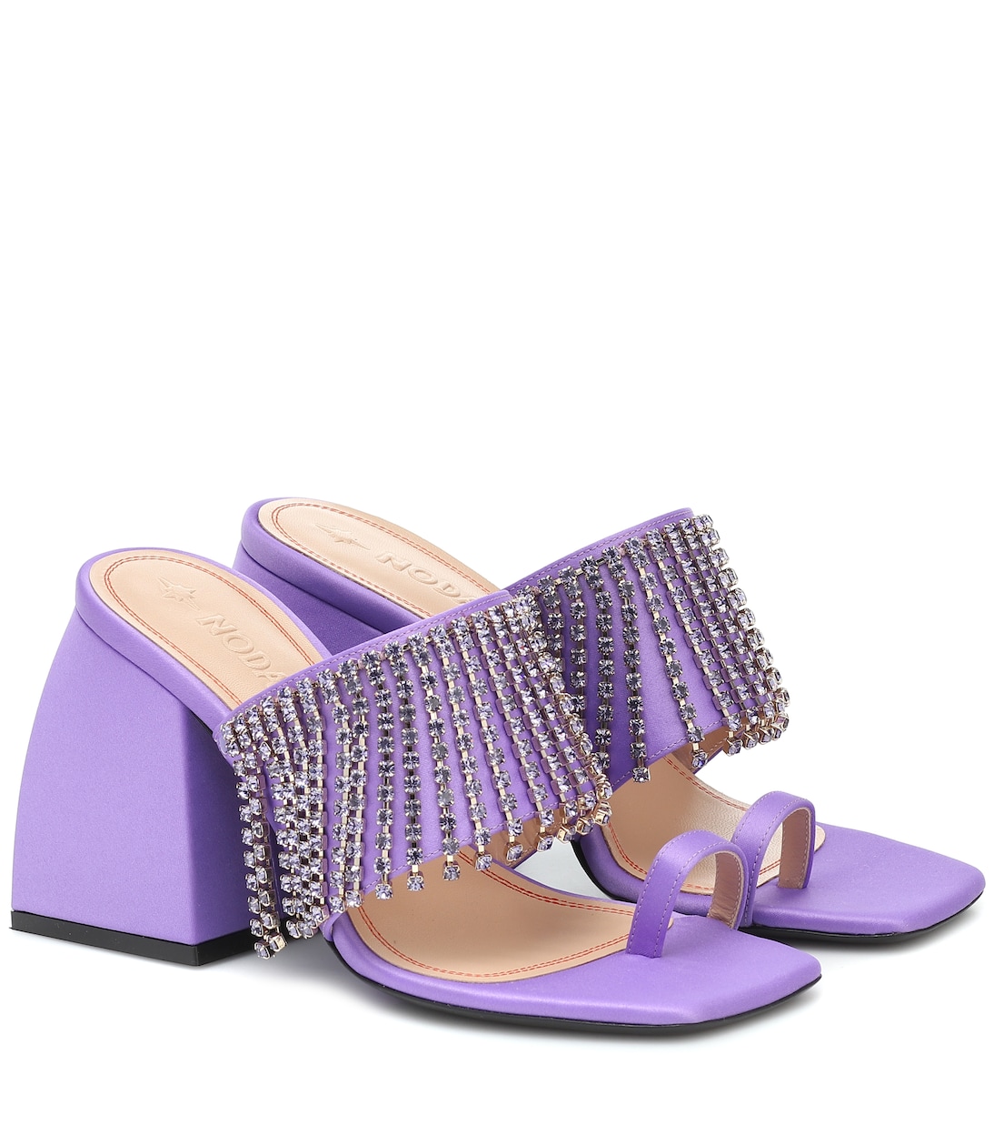 Атласные босоножки с декором Preston Nodaleto, Dusty Lavender