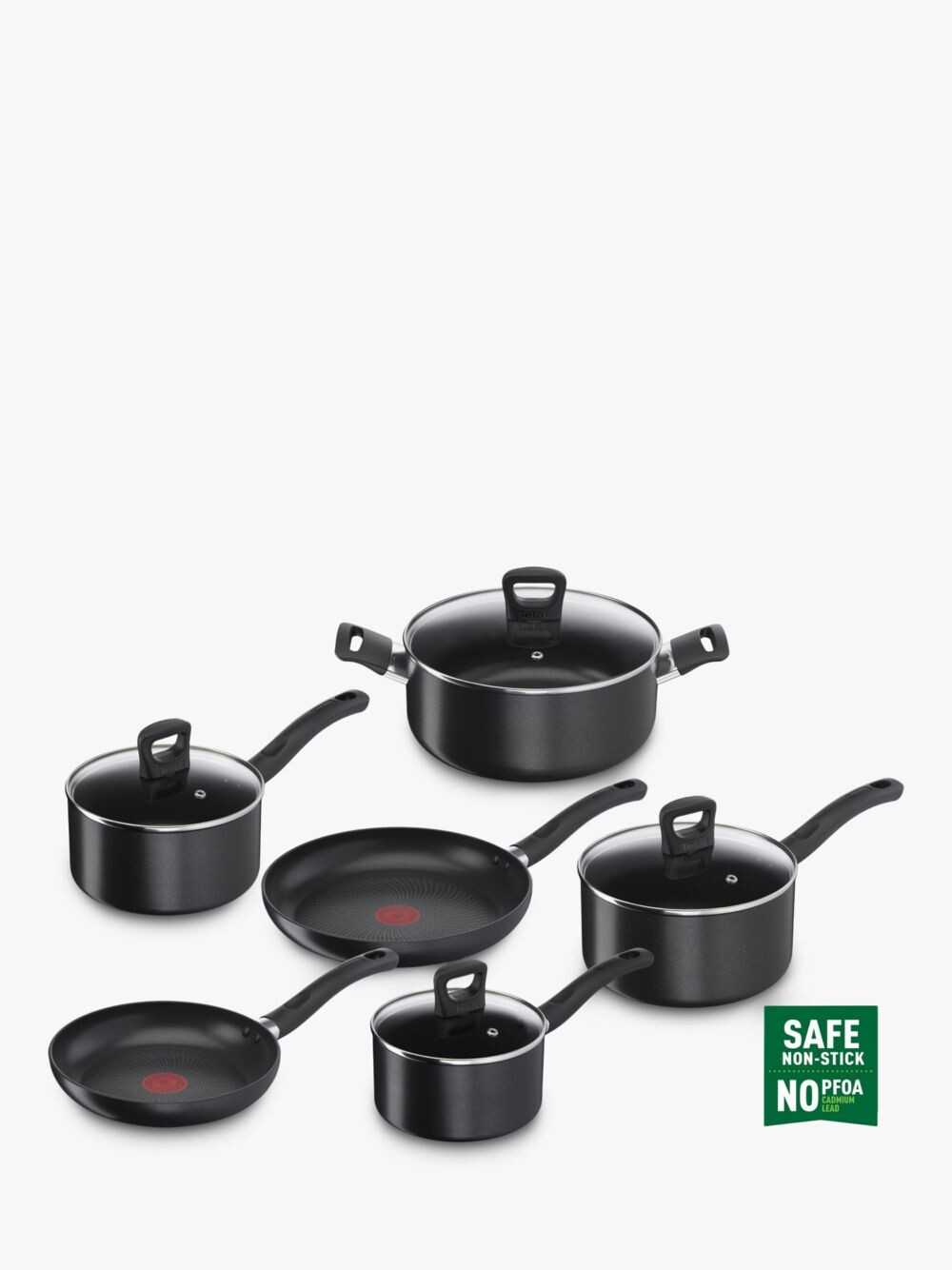 

Набор алюминиевых сковород и кастрюль с антипригарным покрытием Tefal Enhance, 6 предметов