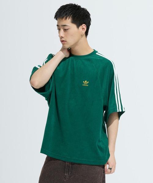 

Футболка с коротким рукавом, махровая ткань Adidas Originals, зеленый