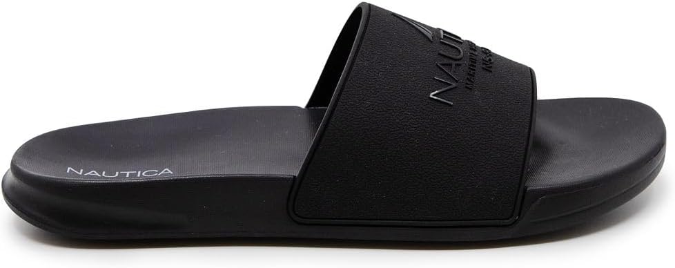 Мужские сандалии Nautica с открытым носком - удобные домашние и уличные душевые тапочки, черный — фото 2