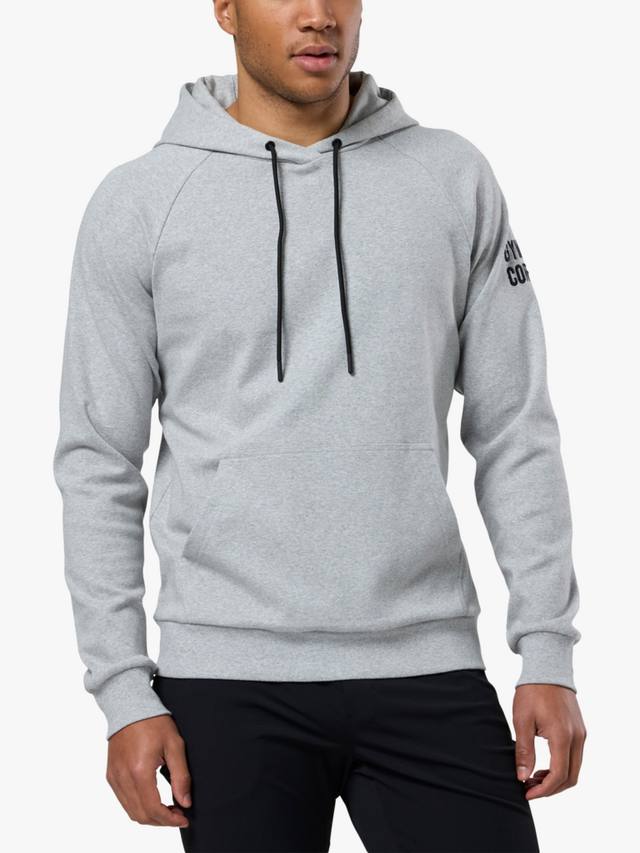 

Мужская уютная толстовка с капюшоном Gym+Coffee, Grey Melange