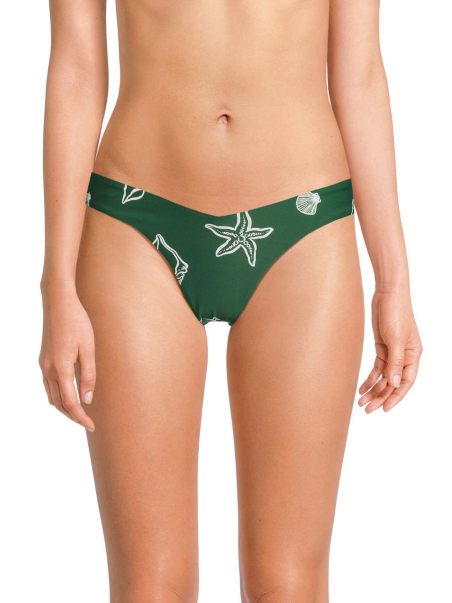 

Плавки-бикини с принтом Delilah WeWoreWhat, цвет Sea Green Off White