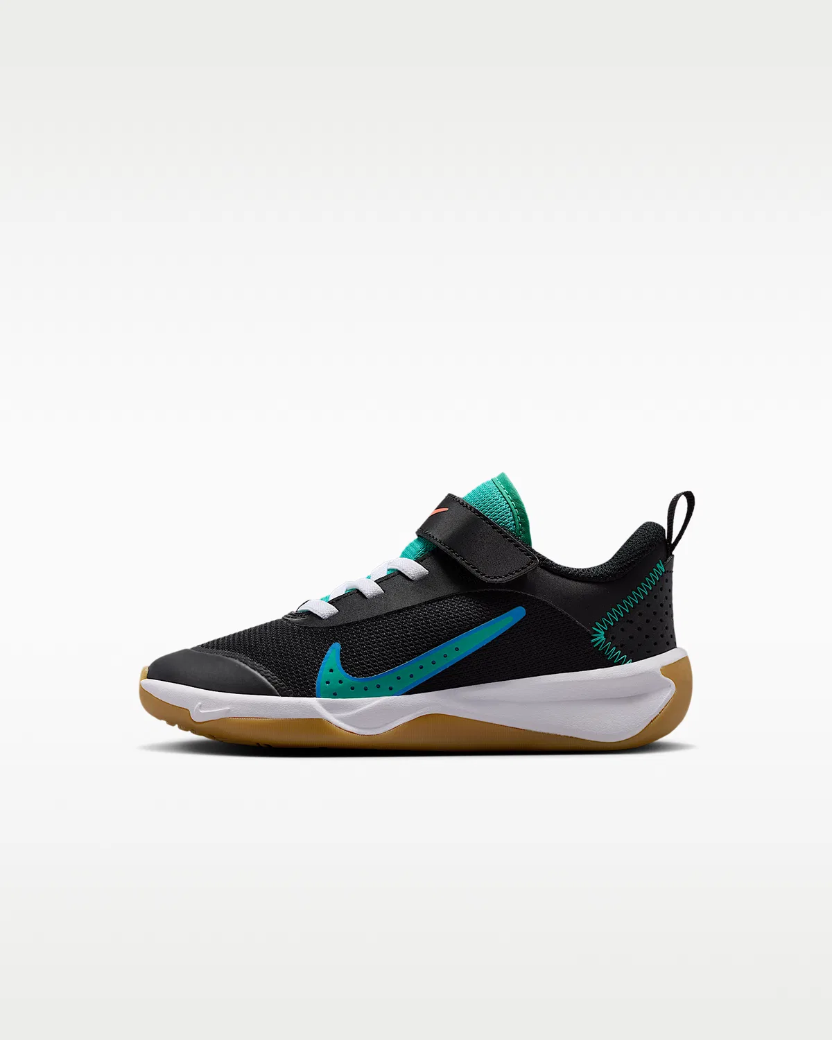 Детские кроссовки Nike Omni Multi-Court, Black/Blue Crystal/Total Orange/Clear Emerald