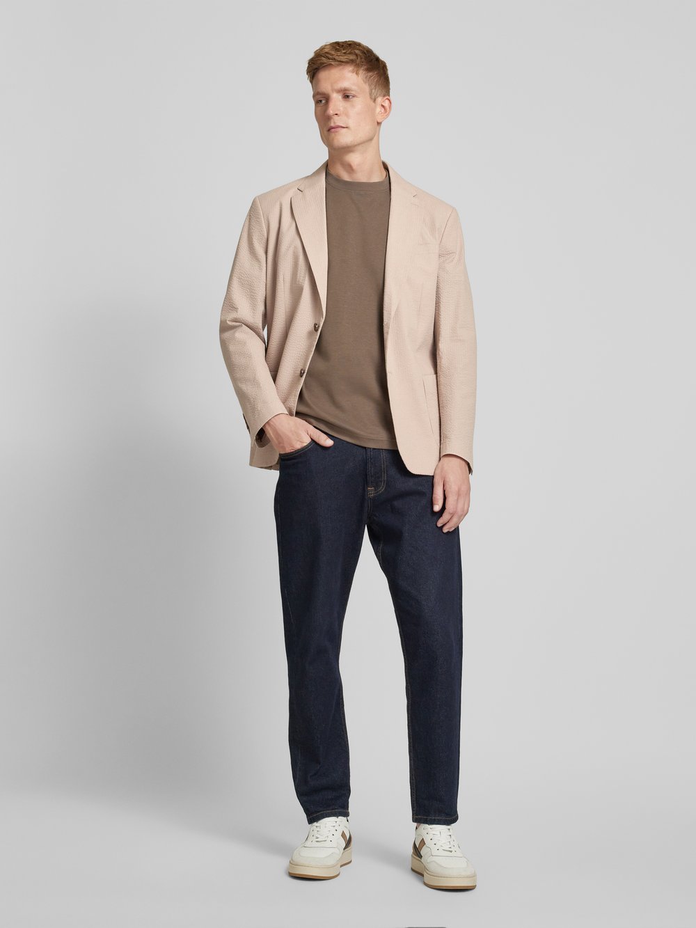 

Куртка прямого кроя с эффектом жатости, модель «SMITH» SELECTED HOMME, песочный
