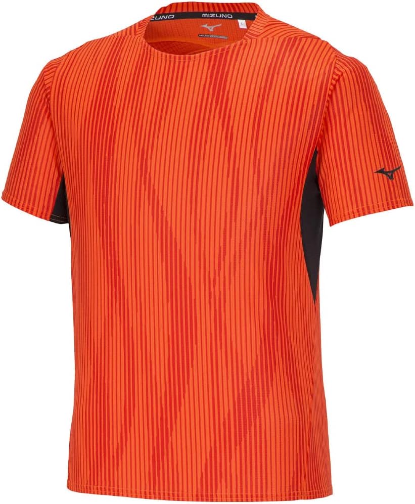 

Мужская футболка Mizuno 32MAA020 Dry Air Flow с коротким рукавом, высокодышащая, впитывающая пот, быстросохнущая, оранжевый