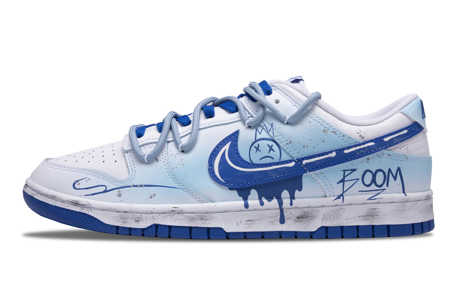 

Кроссовки Nike Dunk Skateboard Shoes Men Low-Top Blue With White Lettering, Синий, Кроссовки Nike Dunk Skateboard Shoes Men Low-Top Blue With White Lettering