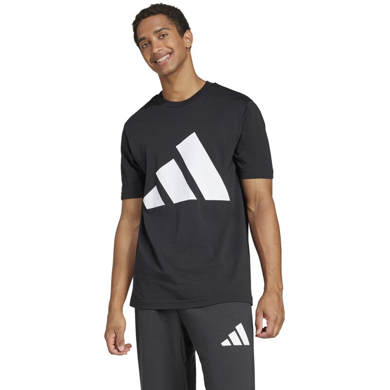 Футболка Essentials с большим логотипом Adidas, черный — фото 2