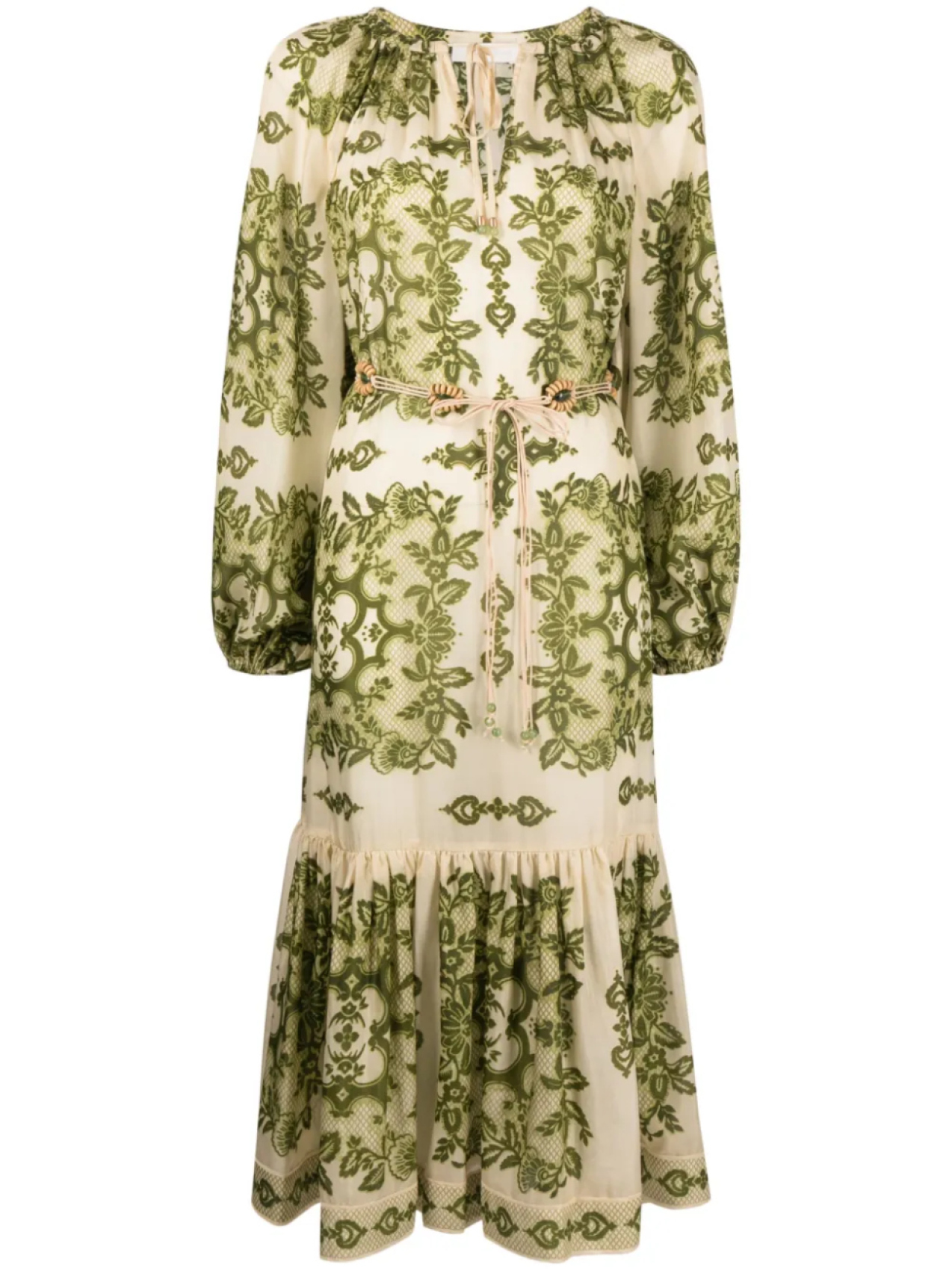 

ZIMMERMANN ярусное платье Raie, зеленый