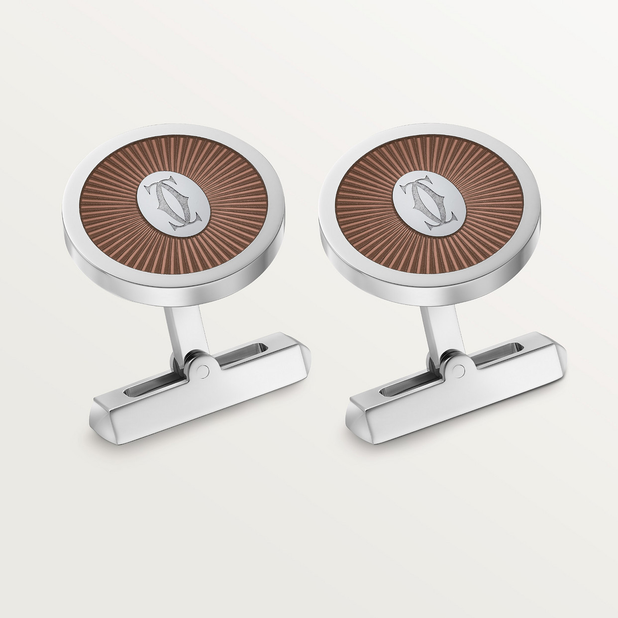 

Запонки Cartier Boutons de manchette Double C de Cartier, цельное серебро