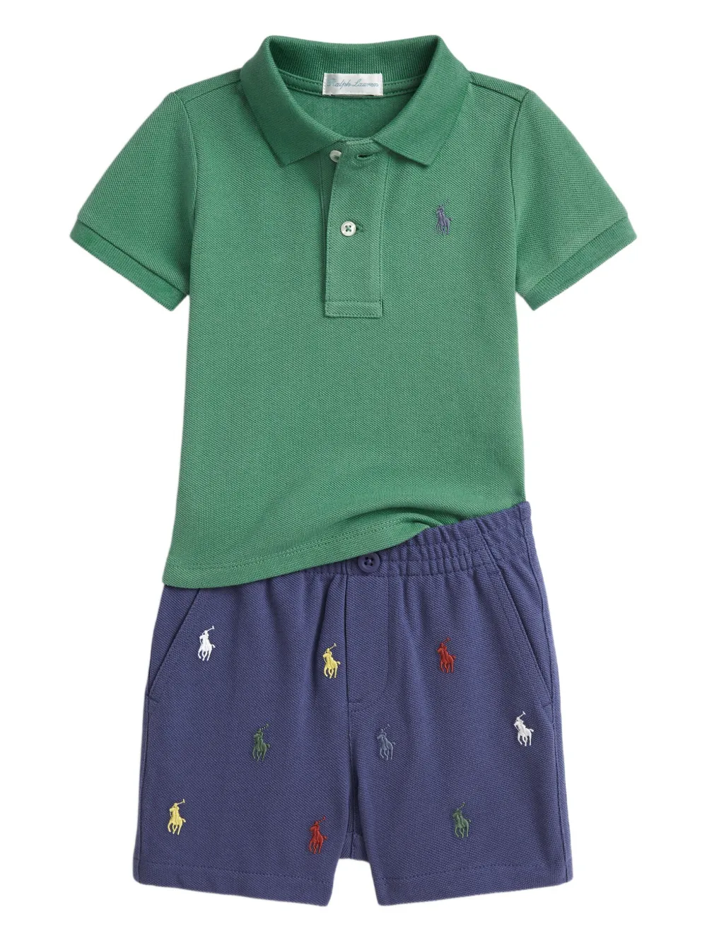 

Комплект из рубашки поло и шортов POLO RALPH LAUREN KIDS, зеленый