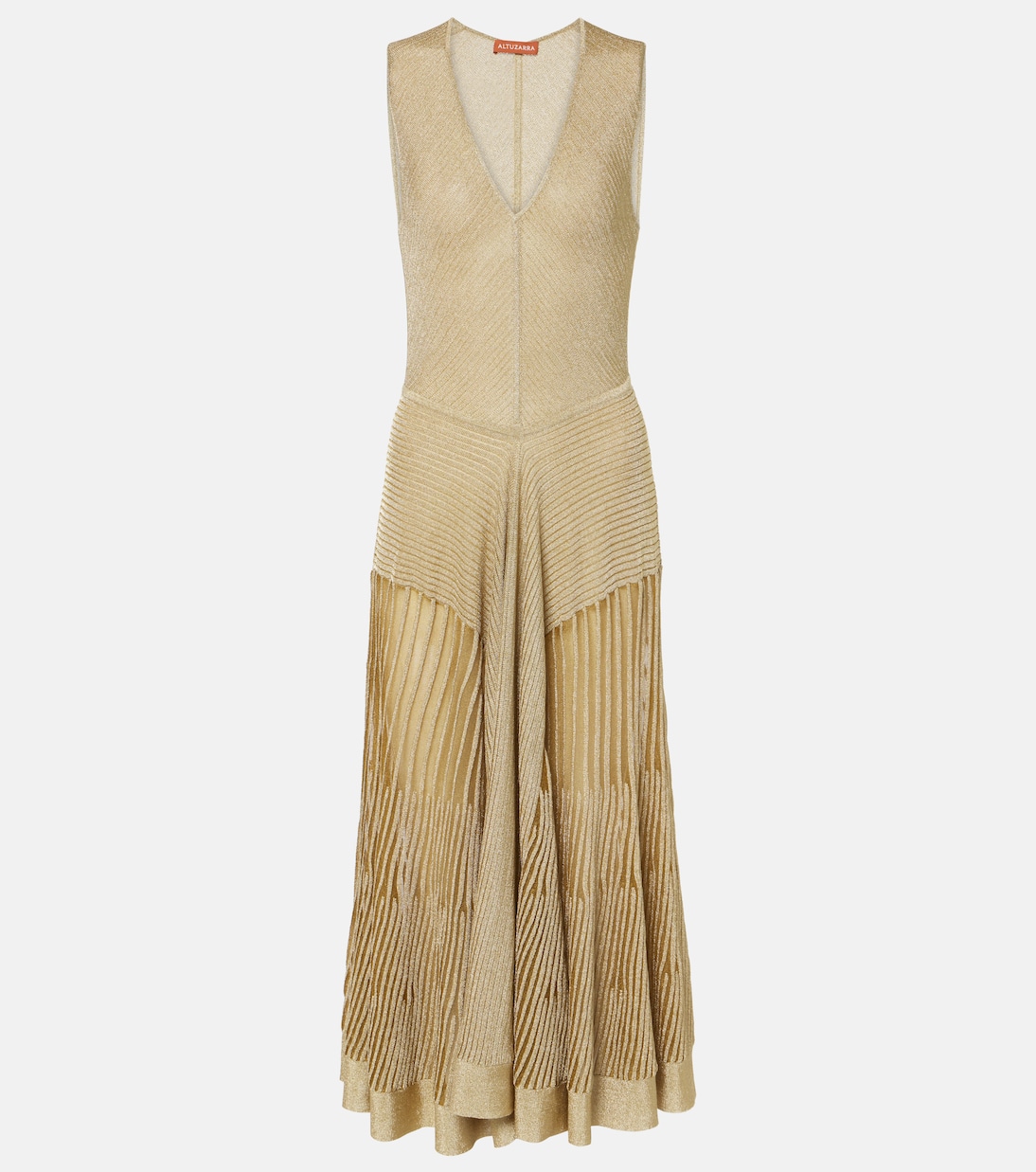 

Платье миди из трикотажного ламе Anastasia Altuzarra, золотой
