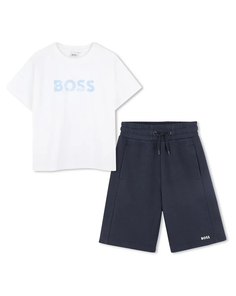 

Комплект для мальчика в белом хлопковом цвете BOSS Kidswear, белый