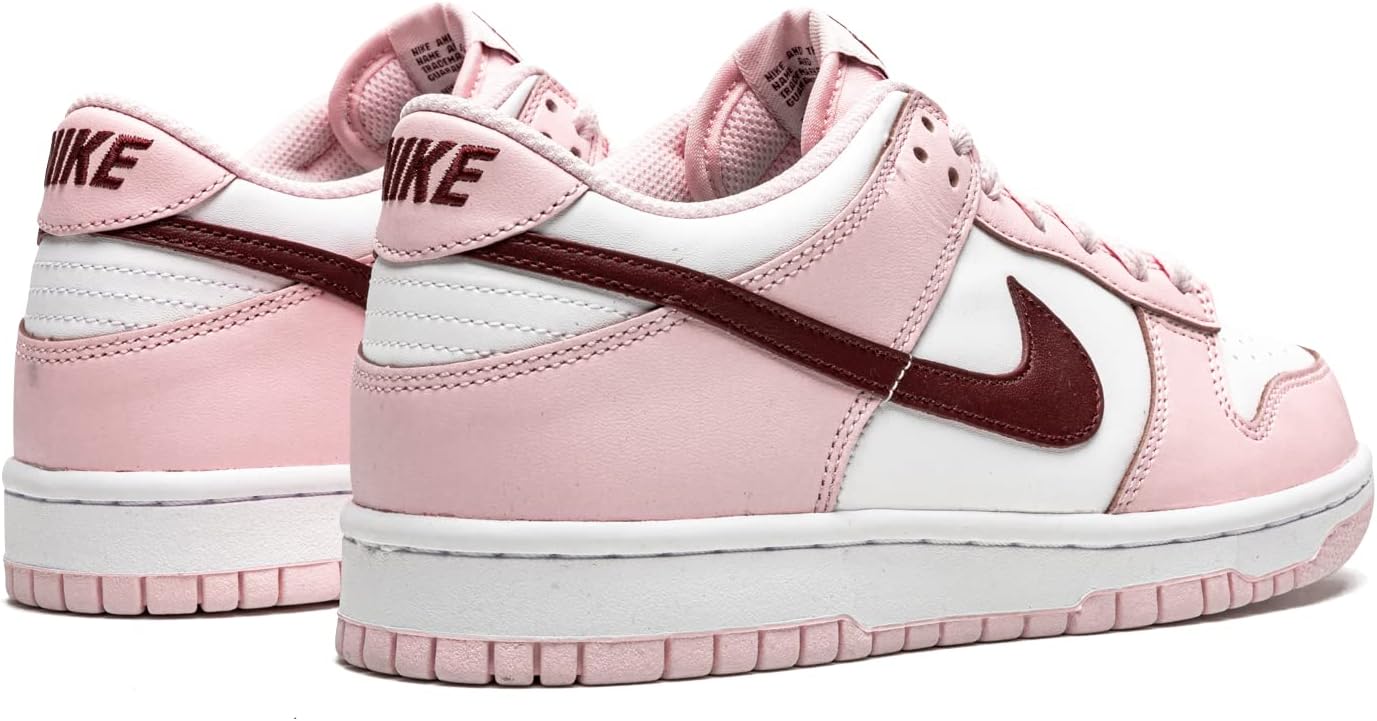 Кроссовки Nike Boys' Dunk Low SE, белый/розовый/бордовый — фото 3