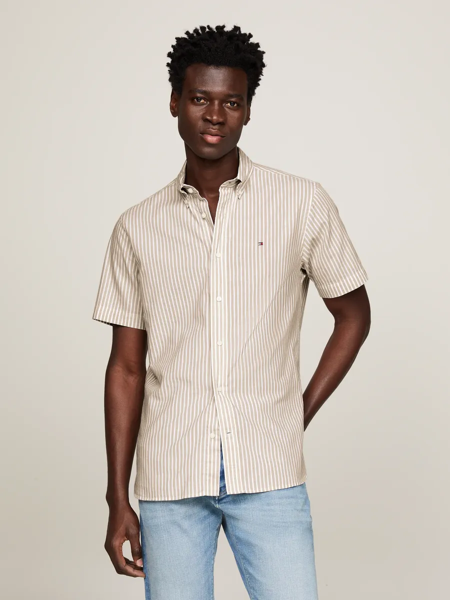 

Рубашка с короткими рукавами Tommy Hilfiger "W-CO/LI CLASSIC STP RF SHIRT", тонкие полоски, белый
