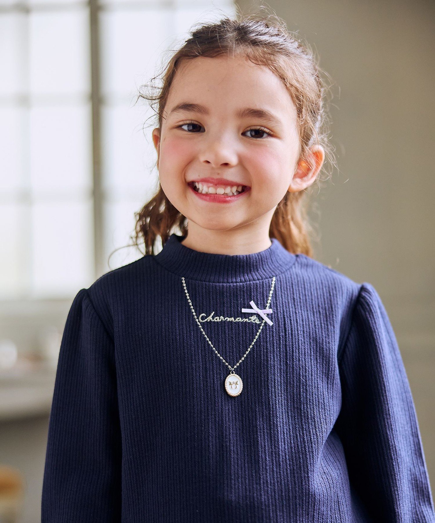 Толстовка с флисовой подкладкой и ожерельем ANY KIDS, Navy [075]