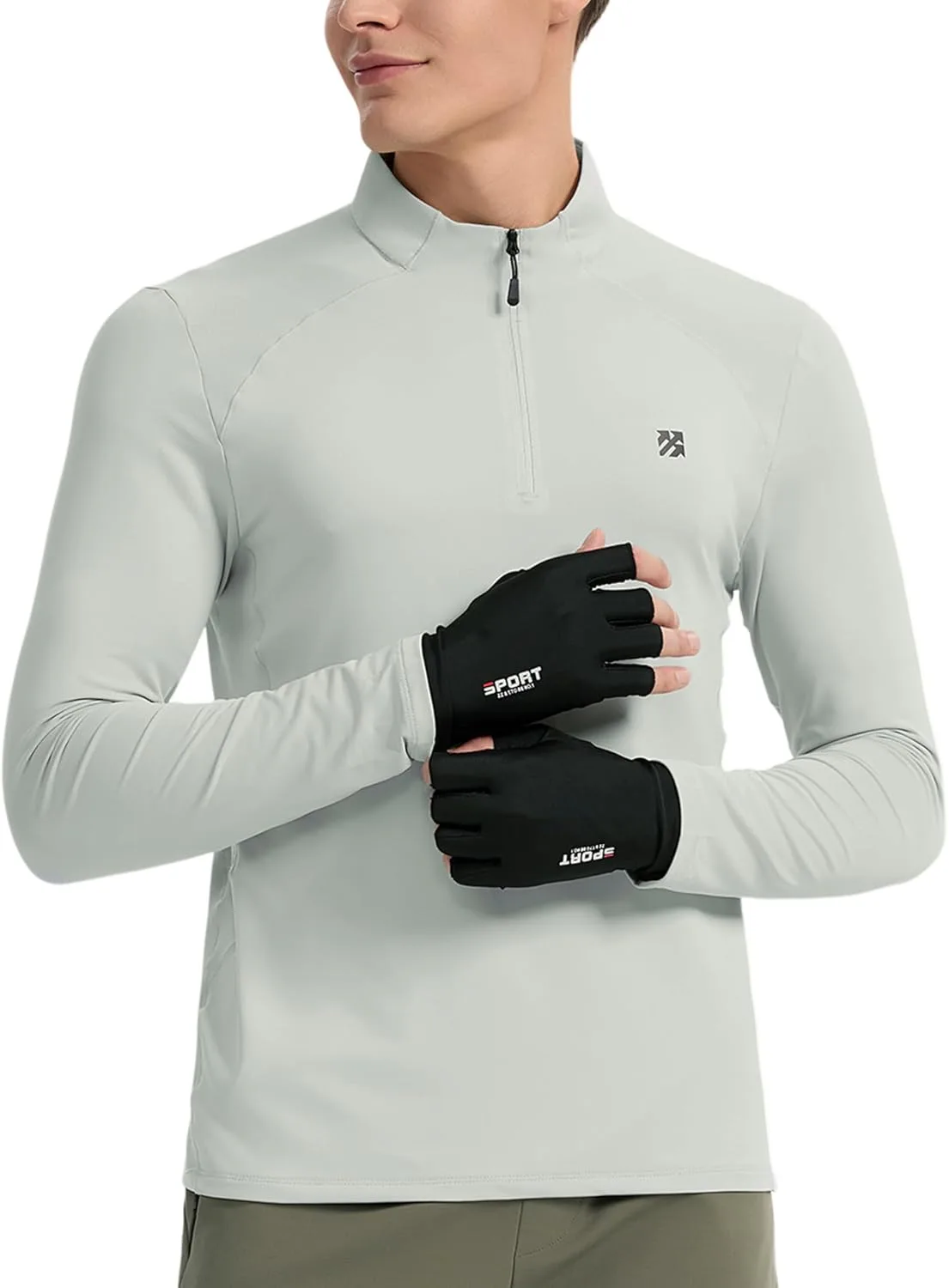 

Мужская гольф-рубашка с застежкой-молнией на четверть SENBWL