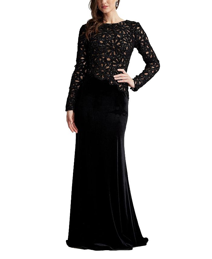 

Платье из синели с вышивкой Sinnott Tadashi Shoji, черный