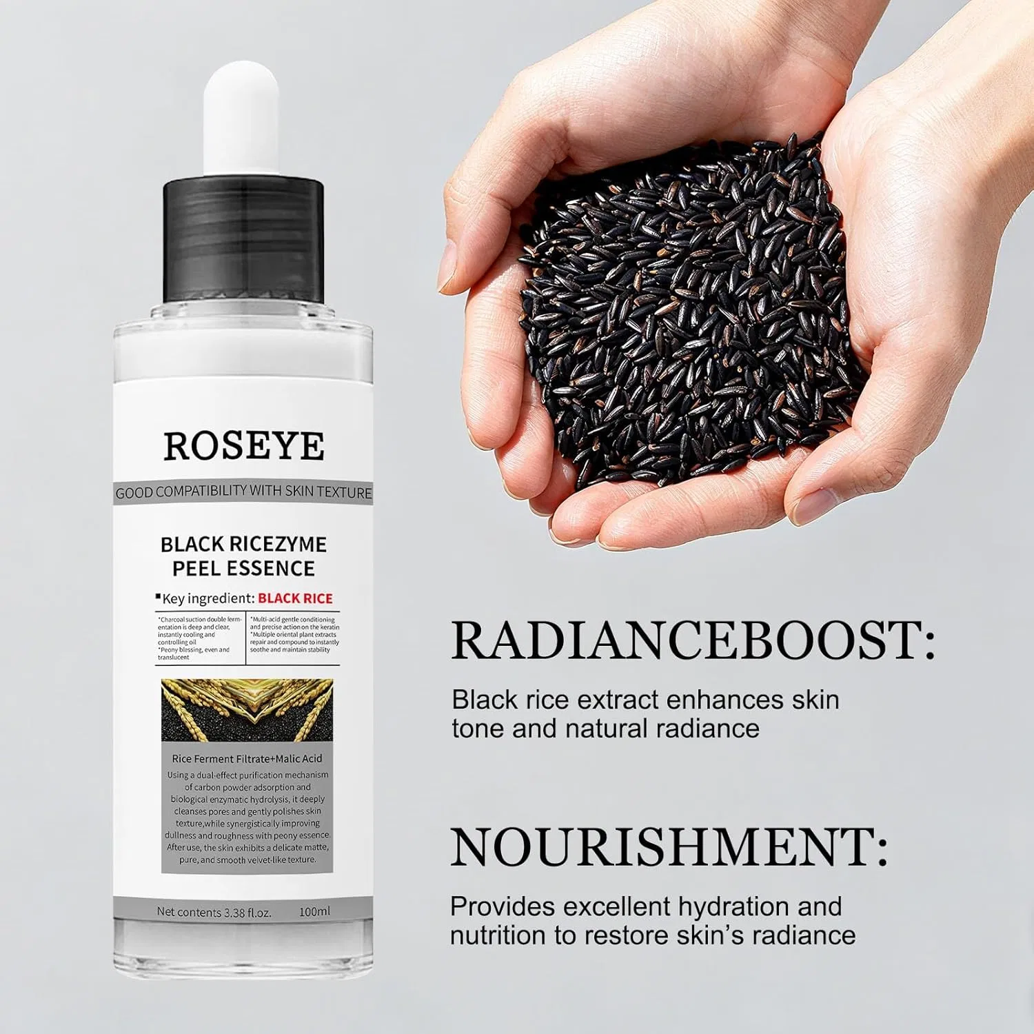 Эссенция Yilest — Black Ricezyme Peel Serum, 100 мл — фото 2