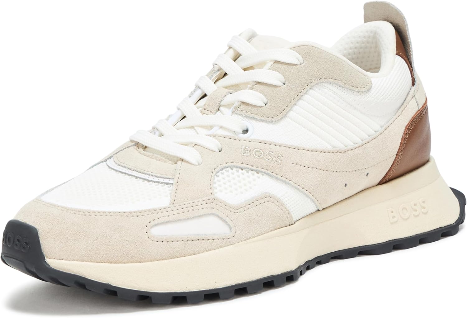 BOSS мужские кроссовки на шнуровке с цветными блоками Hugo Boss, Alabaster, Extra White