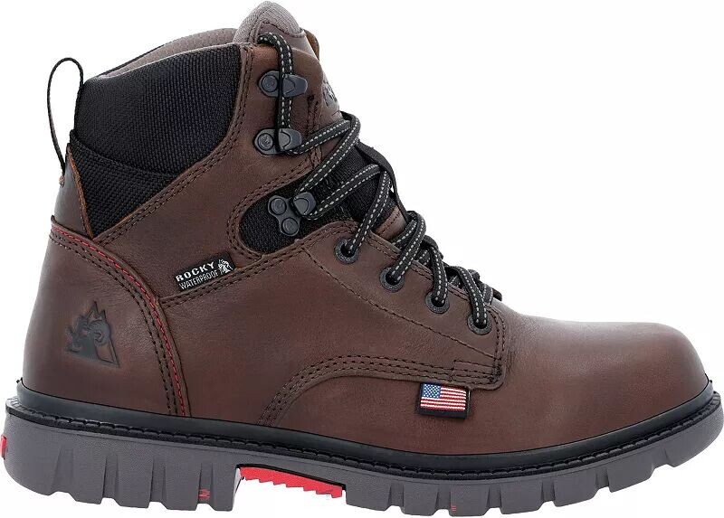 

Мужские водонепроницаемые рабочие ботинки Rocky WorkSmart USA 6 дюймов на шнуровке, коричневый