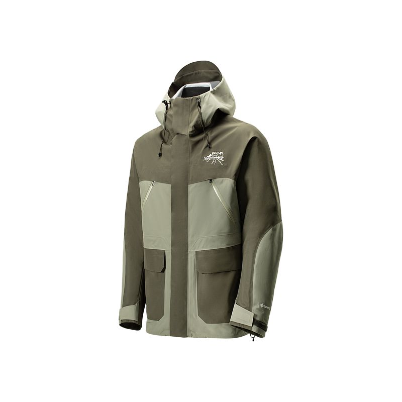 

Ecco Мужская ветровка, травянисто-зеленого/армейского зеленого цвета, с капюшоном, средней толщины