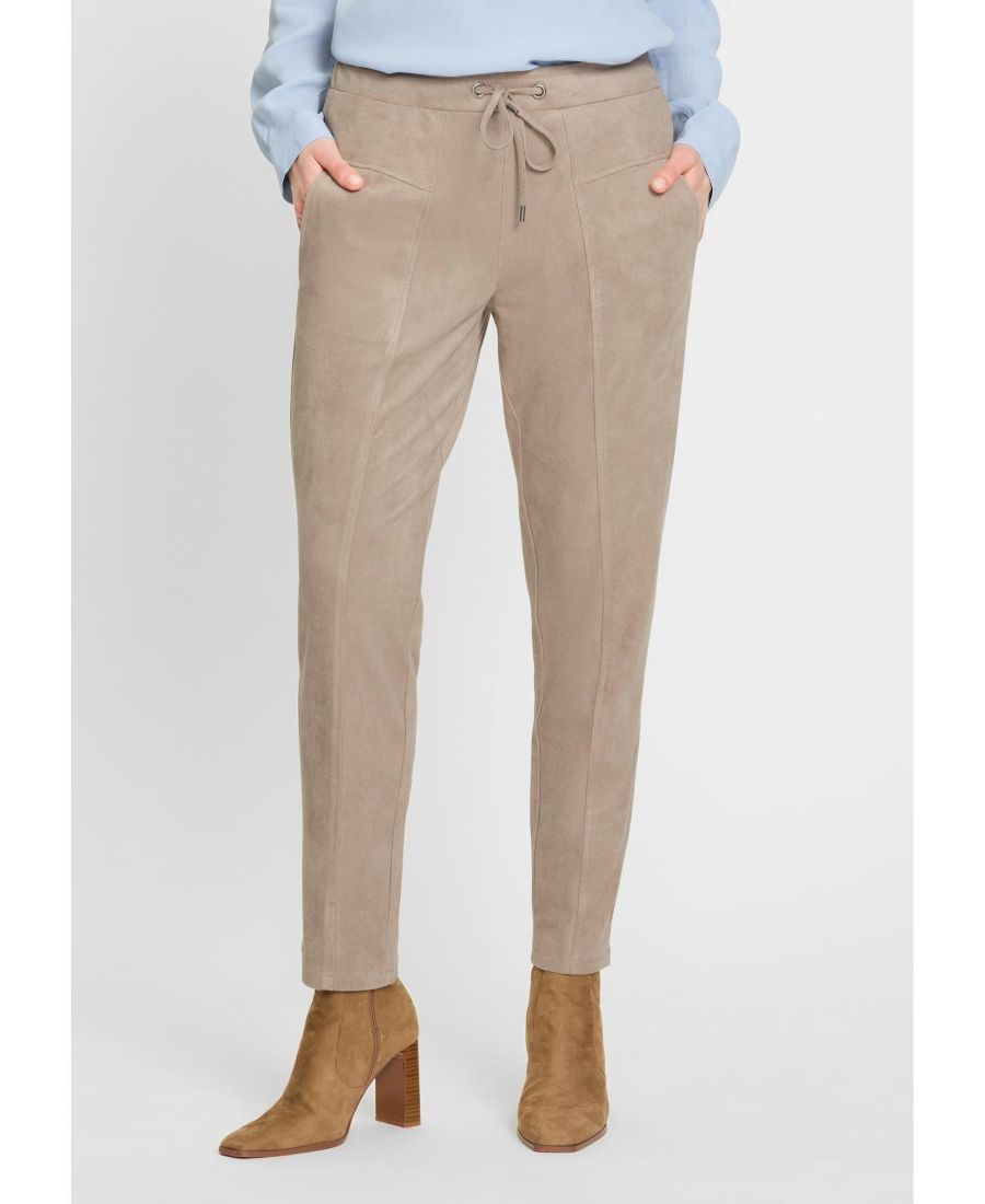 

Женские брюки Lisa Fit из искусственной замши Olsen, Dark taupe