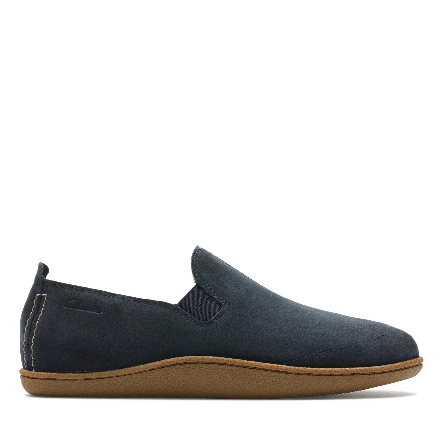 Домашние тапочки-мокасины на синтетическом меху Clarks, синий