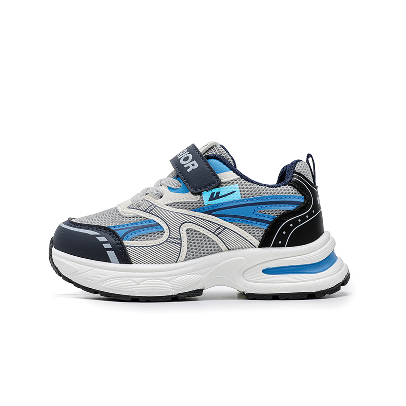 

Кроссовки для бега детские Cushioning Abrasion Resistant Slip Resistant WARRIOR, синий серый бежевый