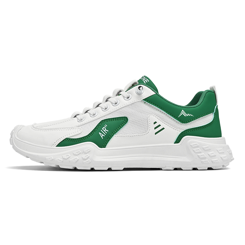 

ATONGMU Амортизирующие нескользящие износостойкие легкие низкие кеды унисекс бело-зеленые, цвет White Green