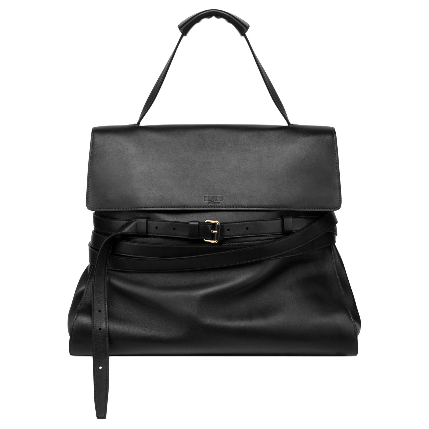 

Сумка женская большая на плечо из овчины черная MOSCHINO