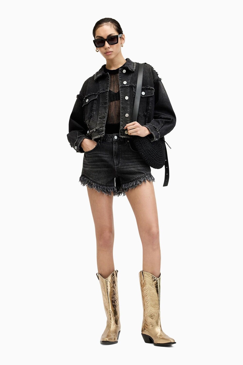 

Джинсовые шорты Allsaints Hailey All Saints, черный