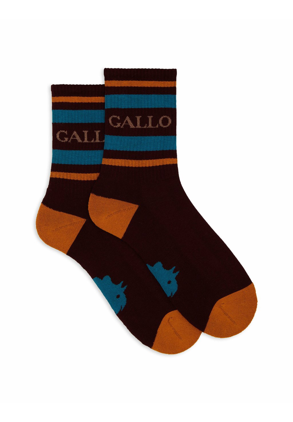 

Носки UNISEX SHORT WITH STRIPES AND WRITING Gallo, бургундия