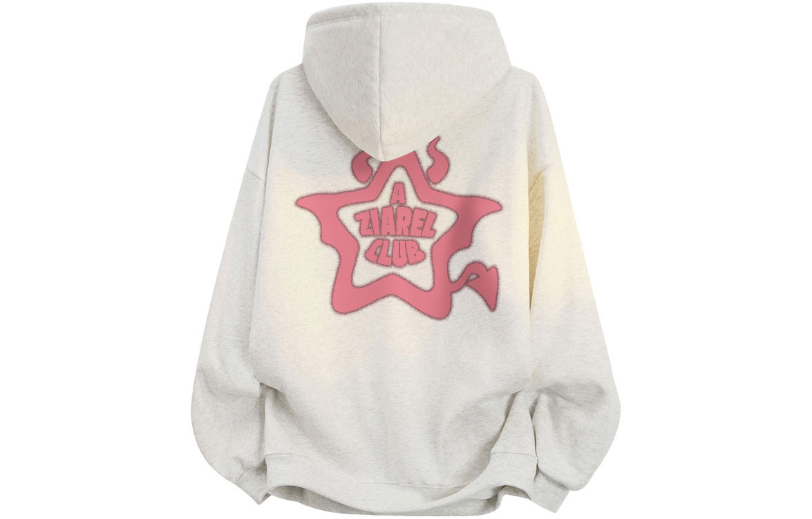 

Толстовка Unisex Hooded Moderate Heavyweight ZIAREL, белый heather серый