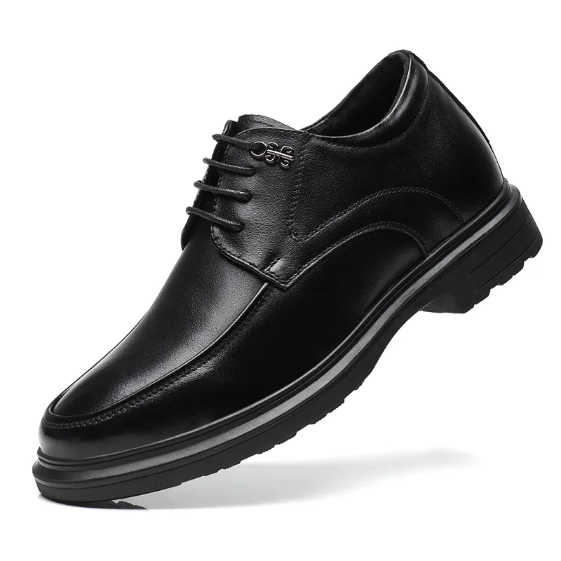 Мужские туфли Low top KJ, Ogy-558 Black Hidden Wedge 8cm Style — фото 3