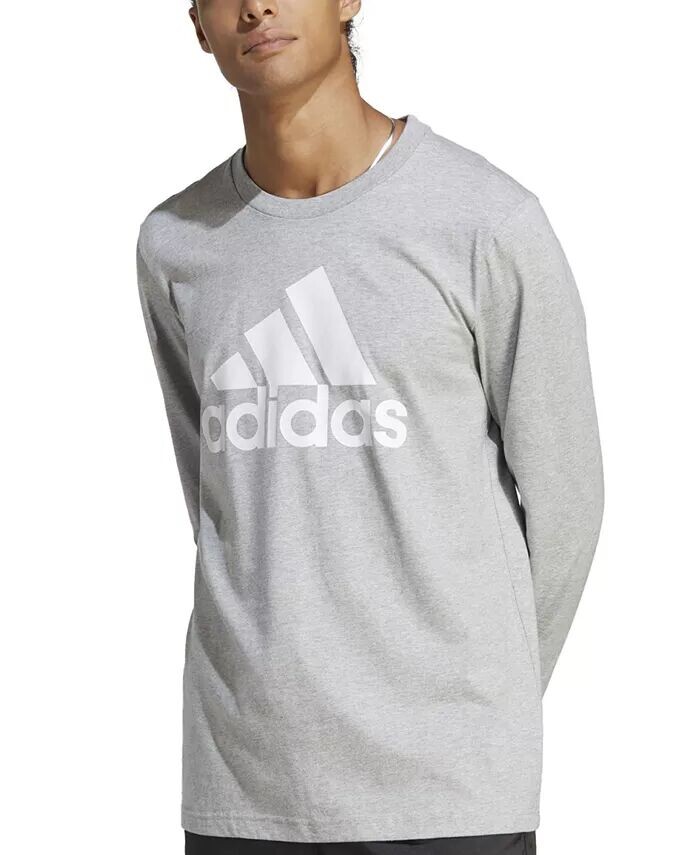

Мужская базовая футболка с круглым вырезом и длинными рукавами Badge of Sport adidas, серый