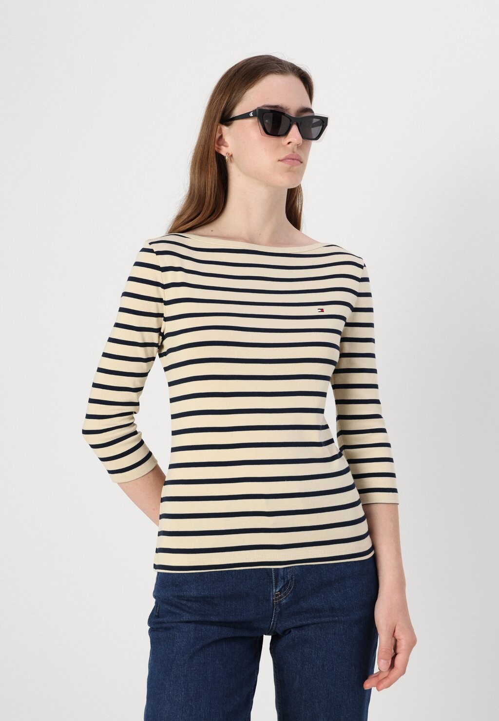 

Топ с длинными рукавами NEW CODY SLIM BOAT Tommy Hilfiger, молочный