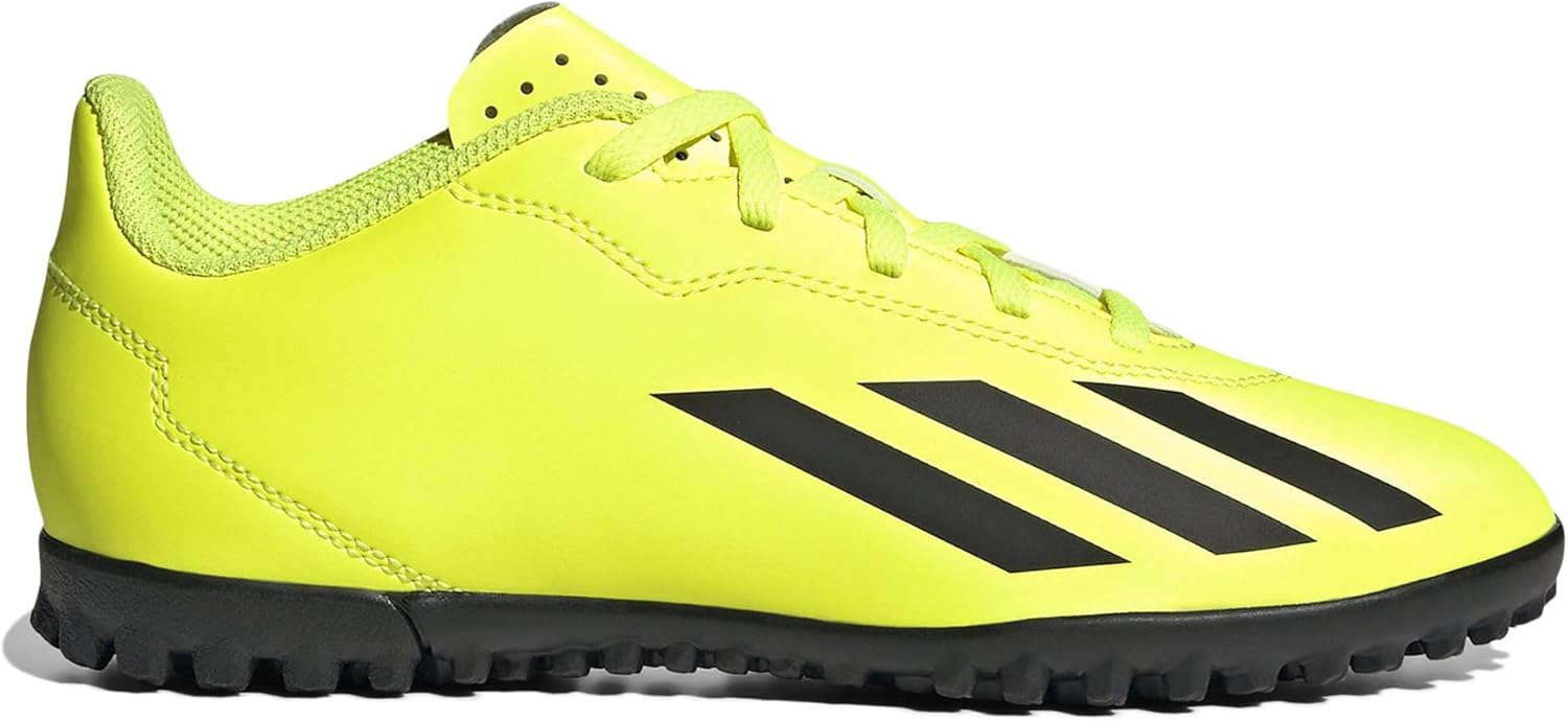Детские кроссовки Adidas Unisex-Child X Crazylight.4 Turf, белый/черный/желтый — фото 4