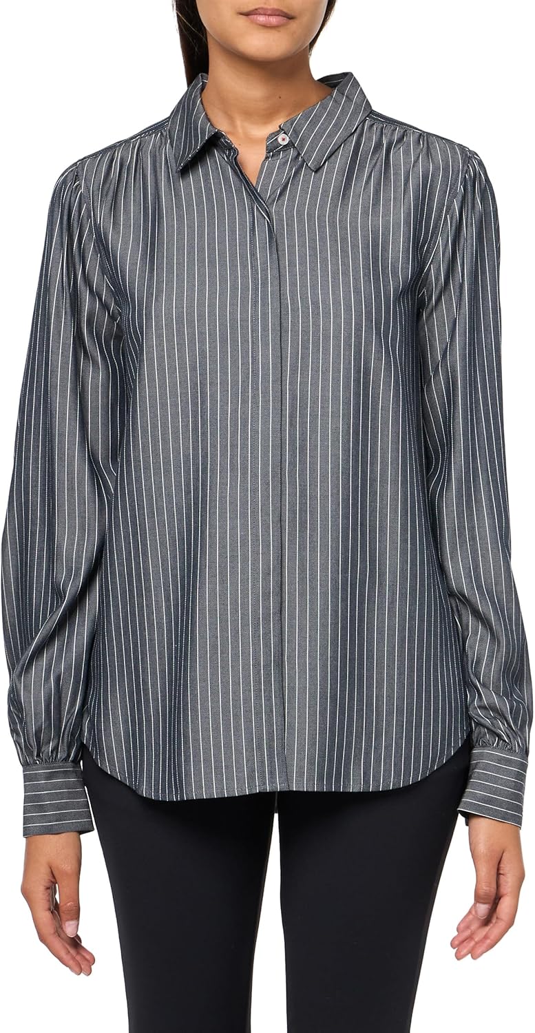 

Женская полосатая рубашка на пуговицах с длинным рукавом от Tommy Hilfiger, Sky Captain/Ivory