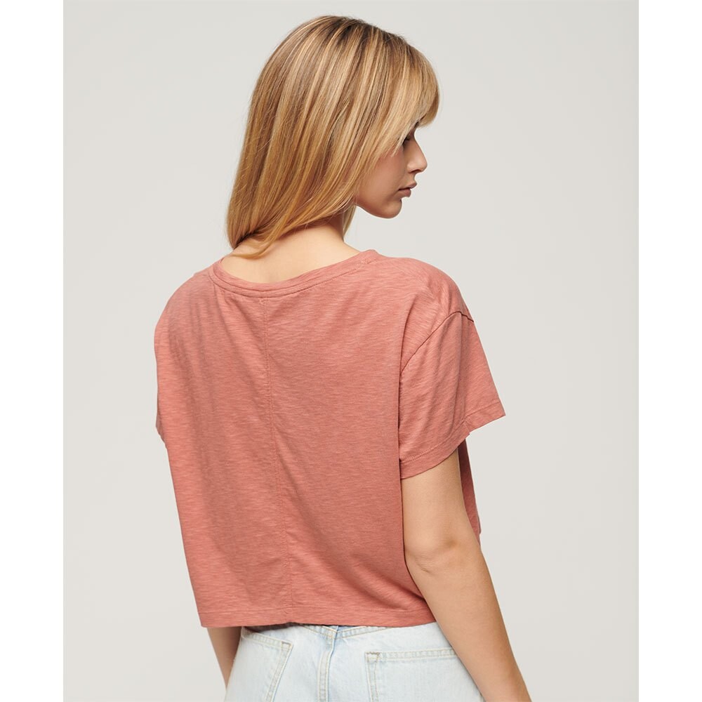 Футболка с коротким рукавом Superdry Slouchy Cropped, розовый — фото 2