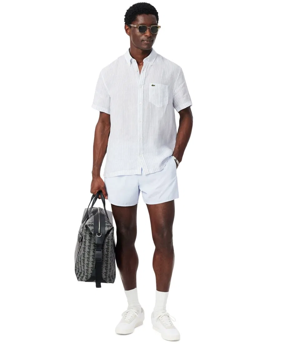 Мужская льняная рубашка стандартного кроя Lacoste, синий — фото 2