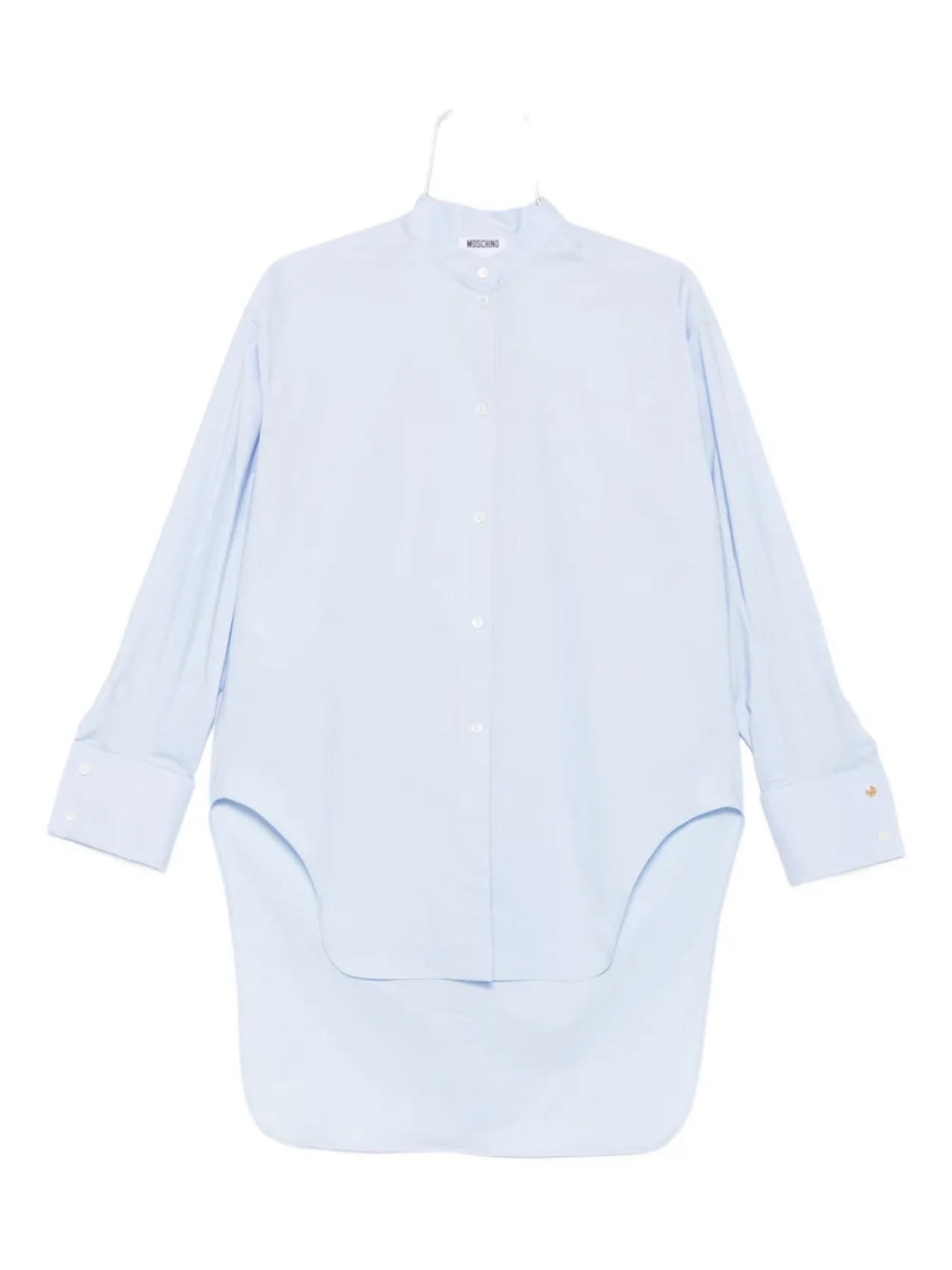 

Рубашка Moschino с воротником-стойкой и закругленным подолом, синий