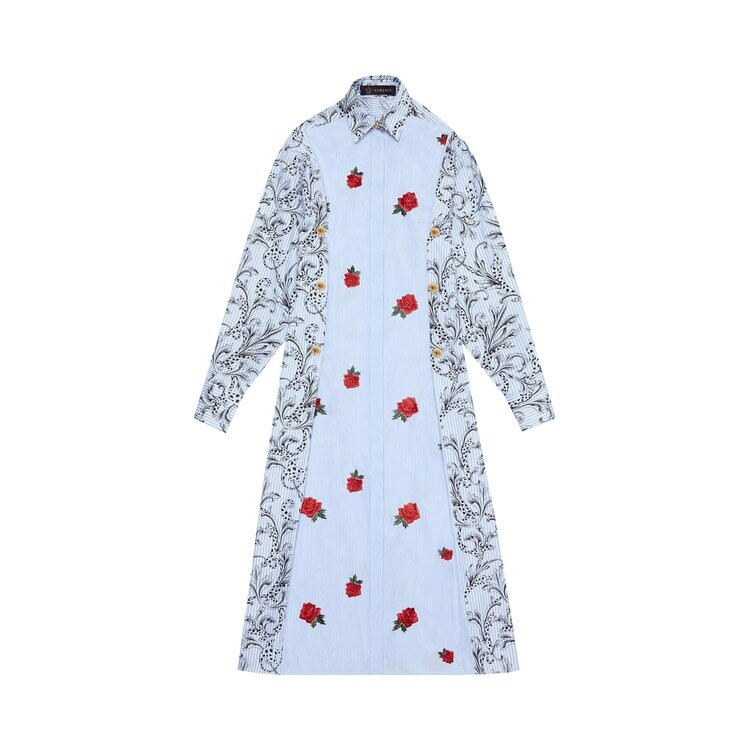 

Платье Versace Long-Sleeve Collared Dress, синий