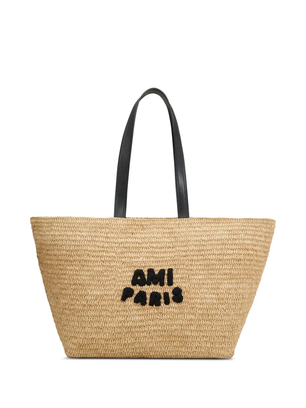 

Сумка-тоут из рафии AMI Paris, нейтральный