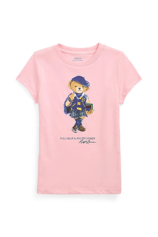 

Детская хлопковая футболка Polo Ralph Lauren, розовый
