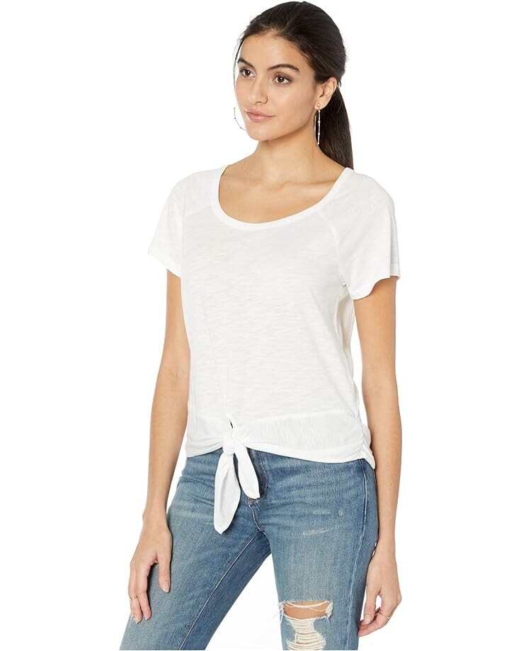 

Футболка Sanctuary Lou Ruched Tie Tee, цвет White Jasmine